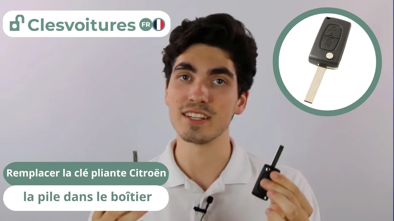 Remplacer la clé pliante Citroën la pile dans le boîtier