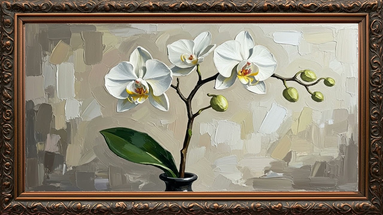Elegant Vintage Flower Frame 🌷 Classic Floral Wall Art for Living Room Decor | 4K TV Frame Display