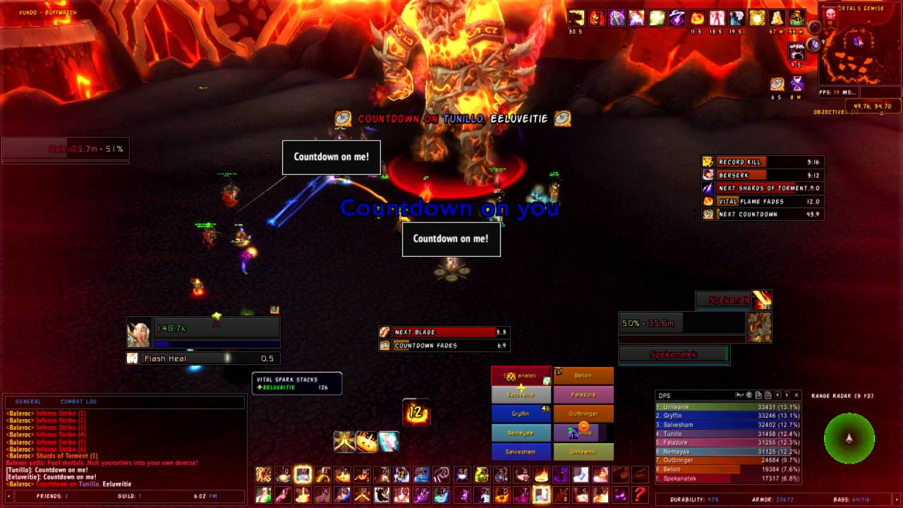Firelands Baleroc 10 heroic solo heal TWINSTAR