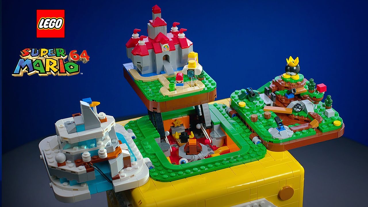 Odtw&oacute;rz słynne poziomy z gry Super Mario 64 dzięki zestawowi LEGO Pytajnikowy blok Super Mario 64&trade;