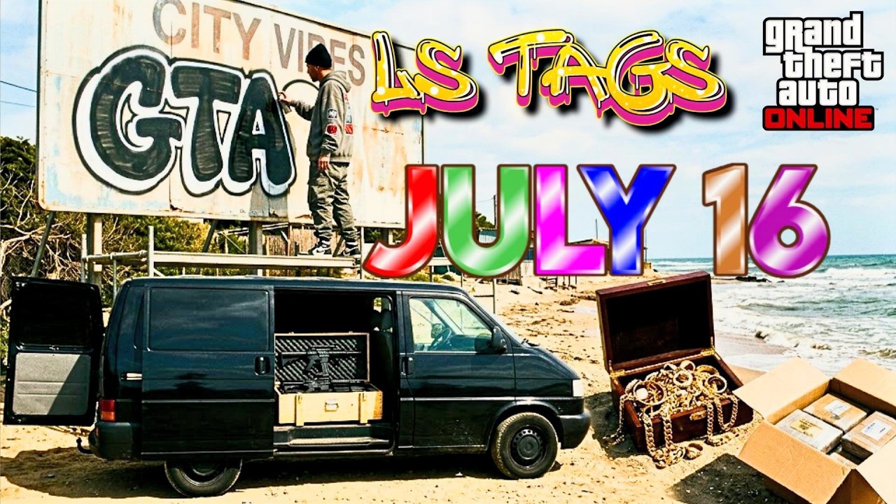 LS TAGS, SHIPWRECK, GUN VAN Locations - JULY 16| GTA ONLINE