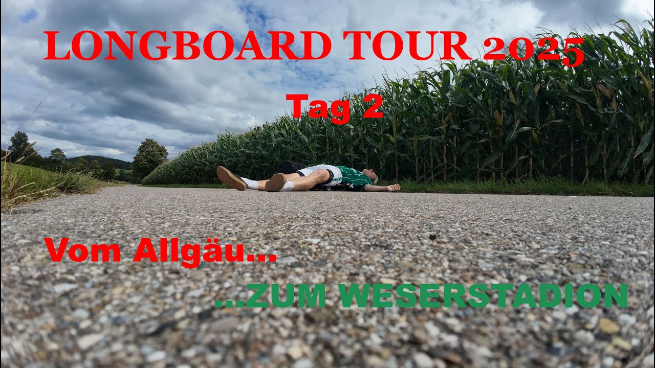 „Ups & Downs auf dem Longboard 🛹 | 70 km Richtung Bremen – Road to Weserstadion Tag 2“