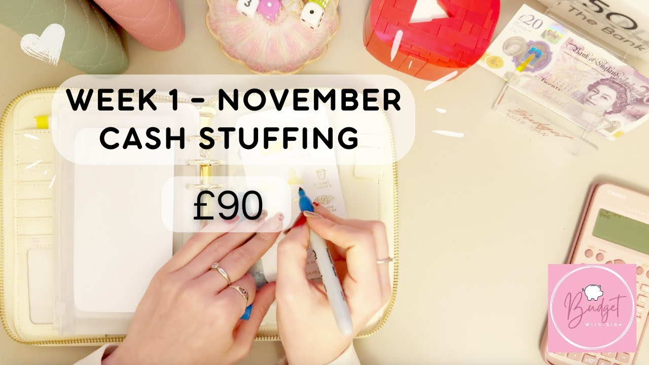 NOVEMBER W1 - CASH STUFFING £90 | UK Low Income Cash Stuffing | Savings | #CashEnvelopeStuffing