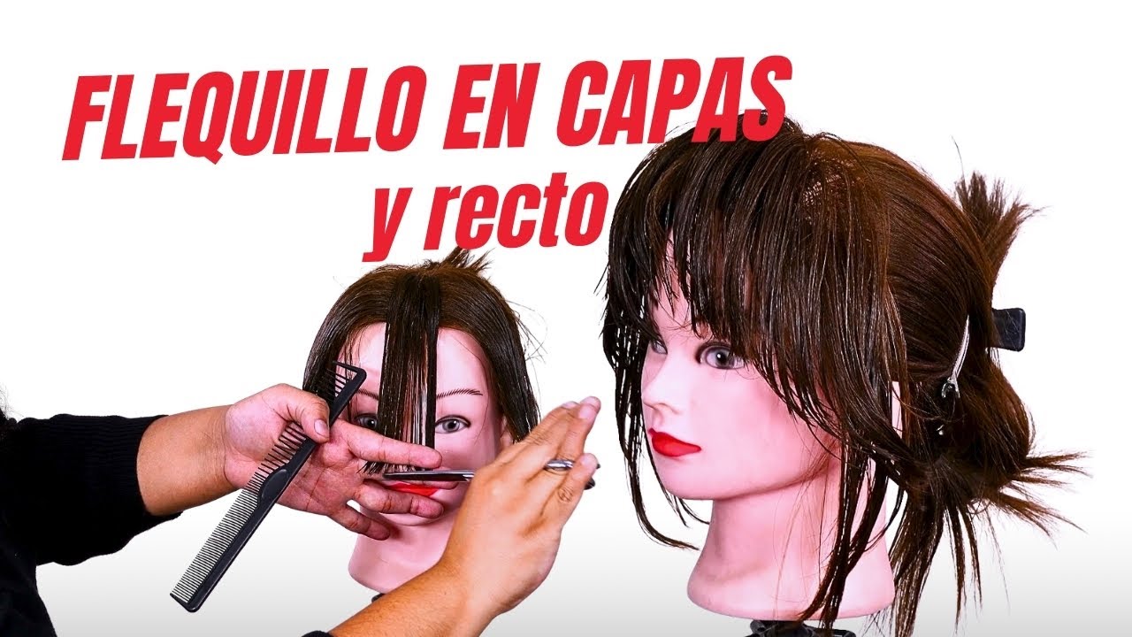 Como Cortar el Flequillo en Capas y Sólido. How to Cut Bangs in Layers and Solid. (Step by Step)