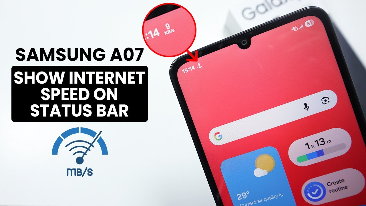 How to Show Internet Speed on Status Bar in Samsung A07 - Net Indicator