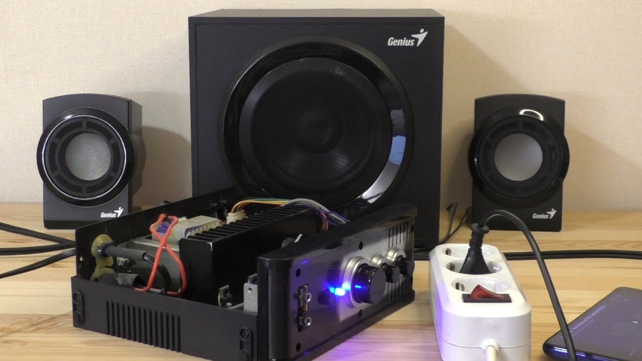 Простой ремонт усилителя колонок Genius SW-V2.1 1250