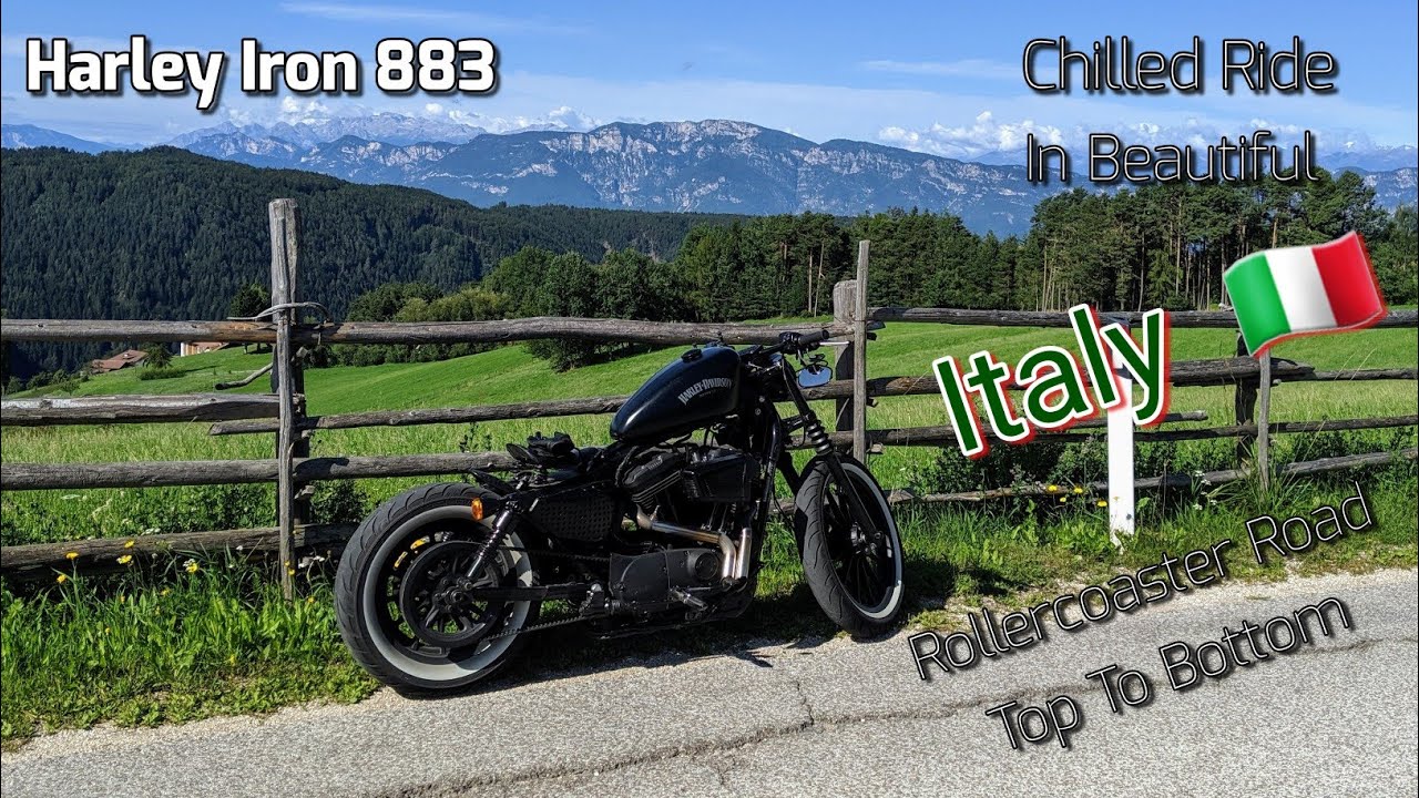 Harley Davidson Iron 883, chilled ride through beautiful scenery in Italy.