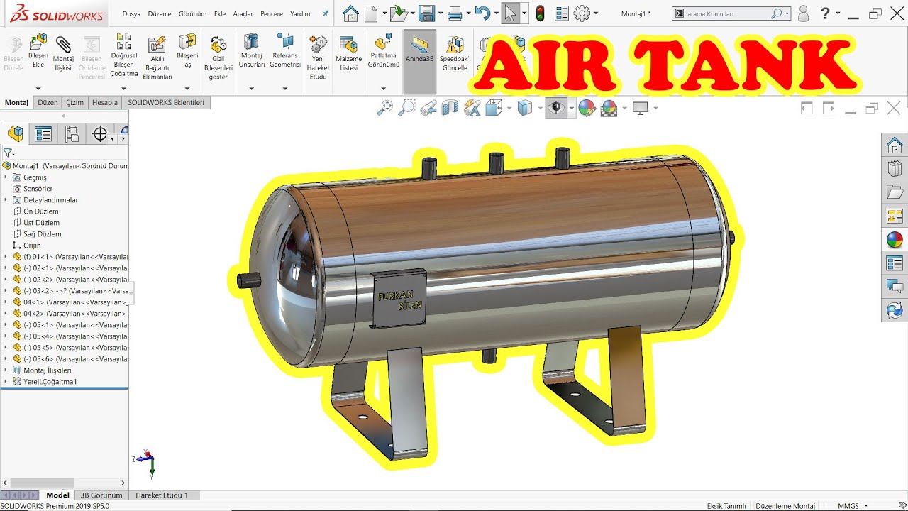 @SOLİDWORKS HAVA TANKI TASARIMI ( AIR TANK)