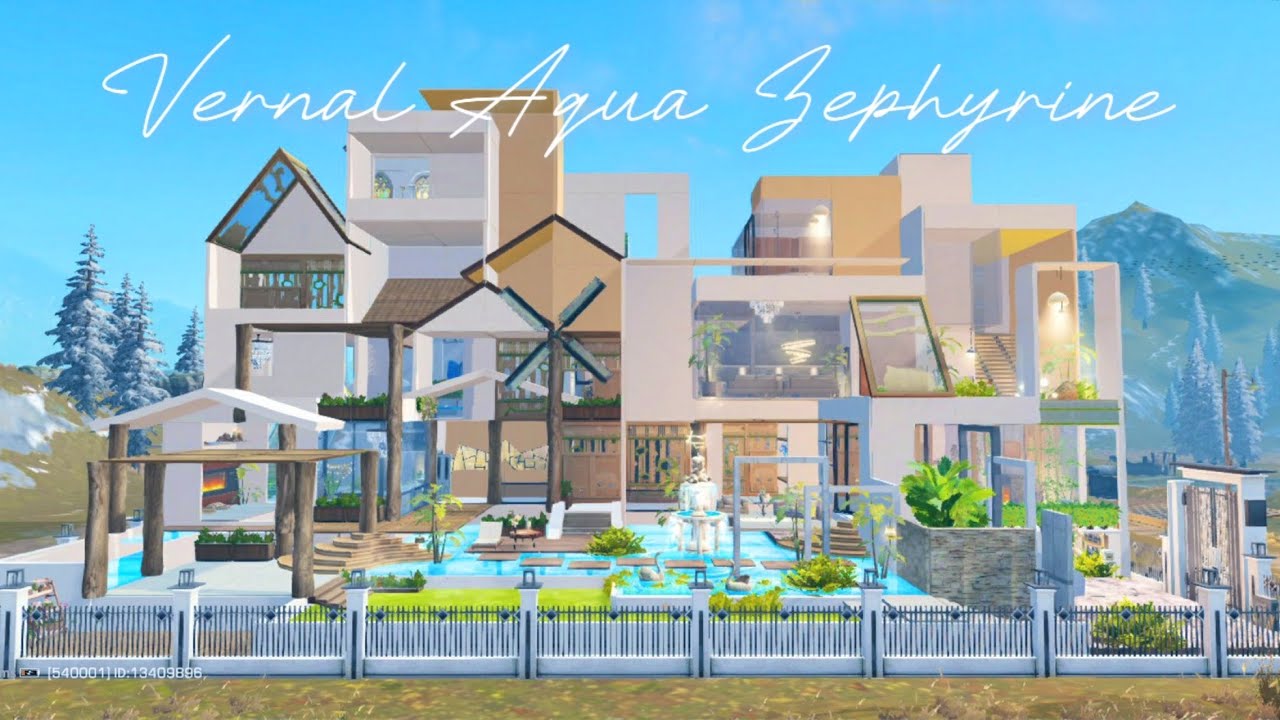 LifeAfter Single Manor Design - Vernal Aqua Zephyrine 【ライフアフター建築】