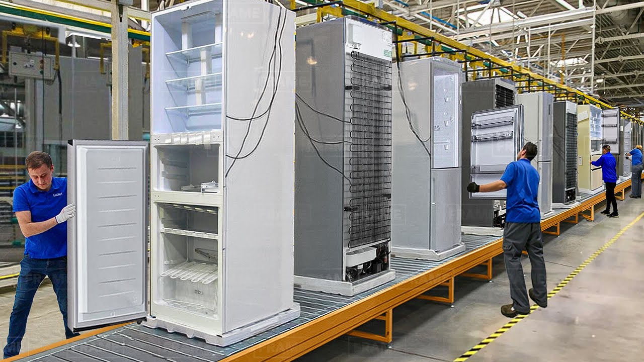 Inside Massive Factory Producing Millions of Fridges per Year - Production Line