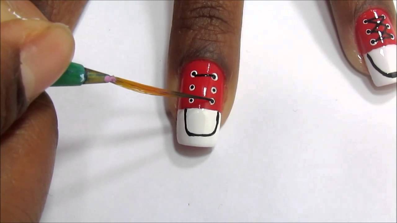 Unhas Decoradas Tênis - Nail Art Tennis