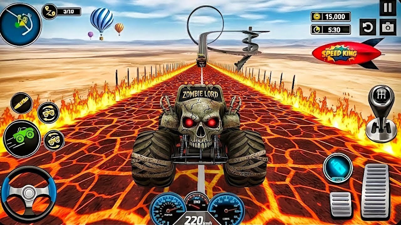 😱😈Monster truck high mega ramp extreme racing impossible to truck stunt driving android gameplay 🫵