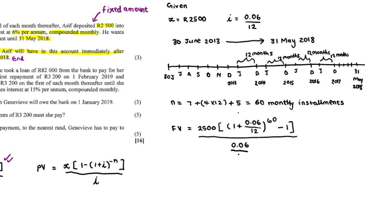 Grade 12 Financial Maths Past Exam Question 7 Feb-March 2018| NTE