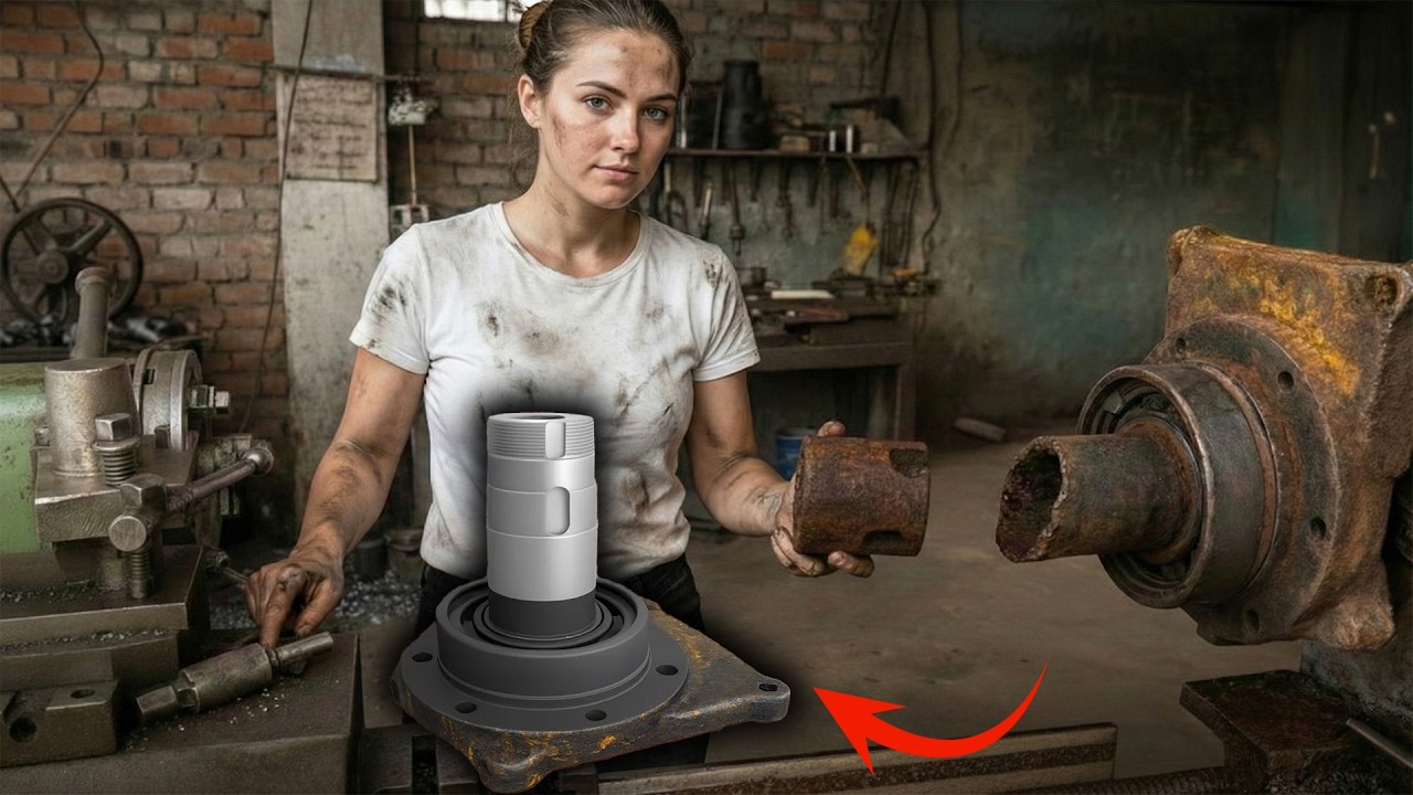 How to REPAIR Massive Drive Shaft | Recovering a Snapped Drive Hub on the Lathe