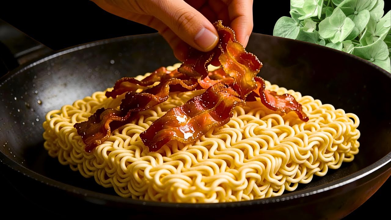 I Put Bacon on Instant Noodles! — The Result Surprised Me!