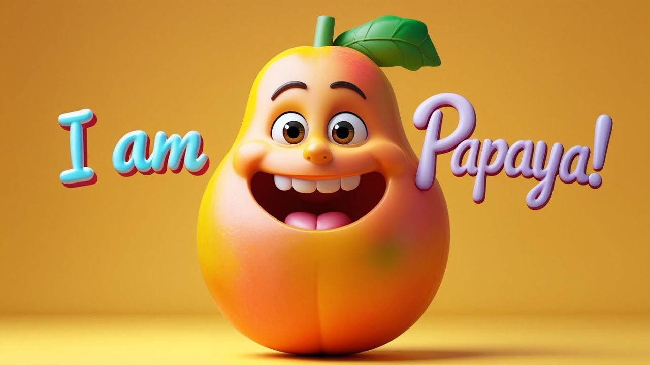 I Am Papaya | Papaya Song for Kids | Learn Fruits for Toddlers 