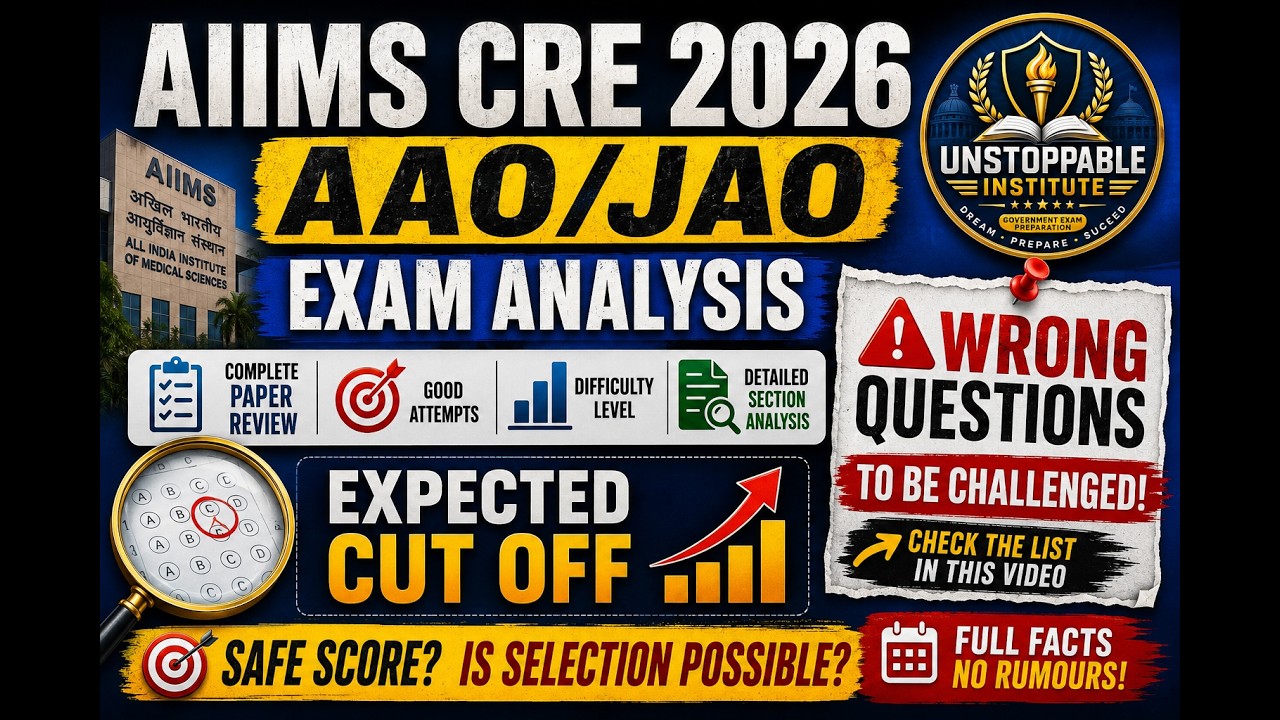 AIIMS CRE 2026 AAO/JAO Exam Analysis | Expected Cut Off | Complete Paper Review
