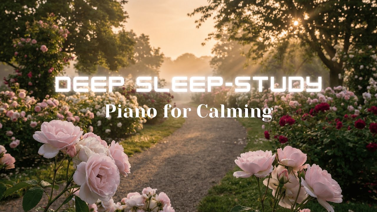 Peaceful Flowers and Garden Roses with Calming Piano | Music for Sleep and Study