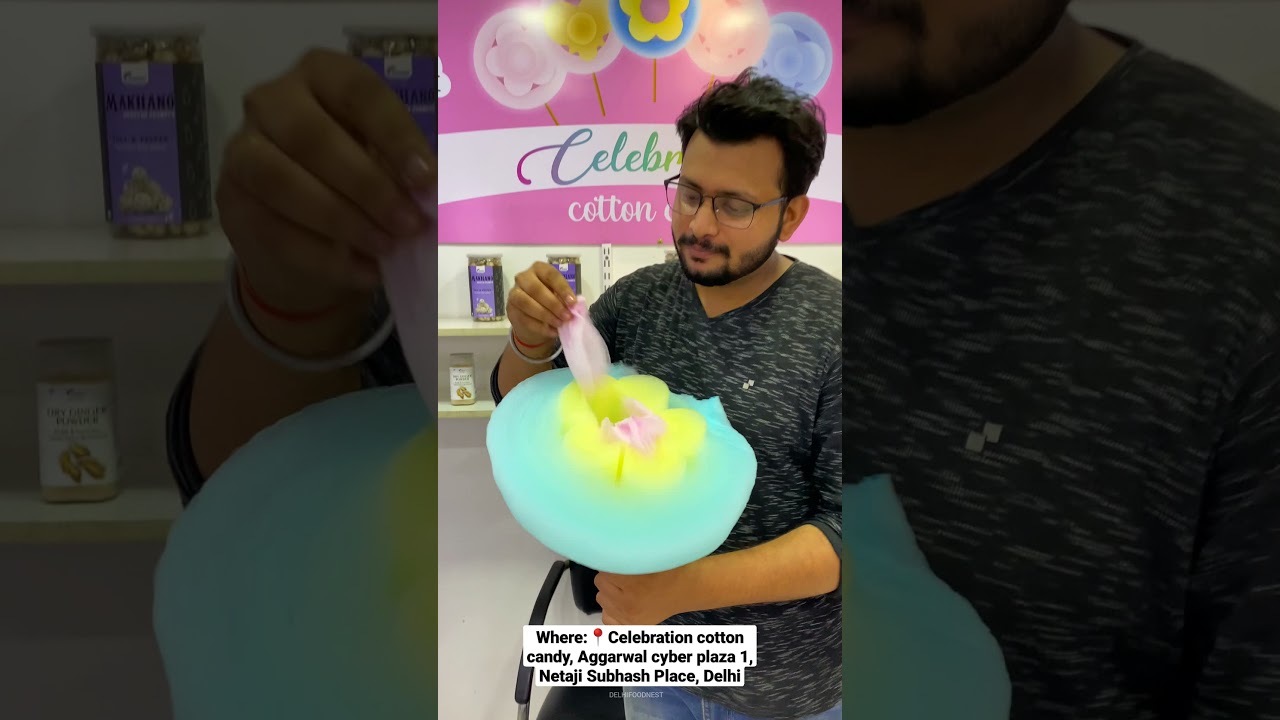 India's first automatic cotton candy machine | West Delhi #shorts #delhistreetfood #cottoncandy