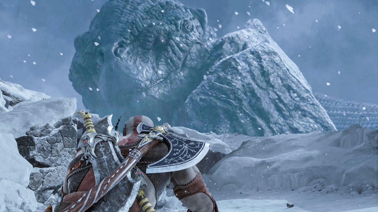 Kratos Finds World Serpent Sleeping In Midgard (Jormungdr Giant Snake) - God Of War Ragnarok PS5