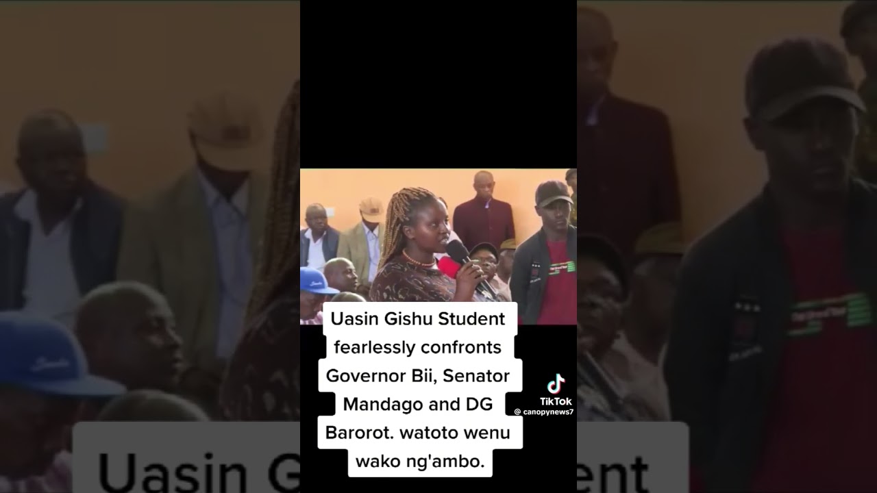 Uasin Gishu student confronts Governor Boo and Senator Mandago.