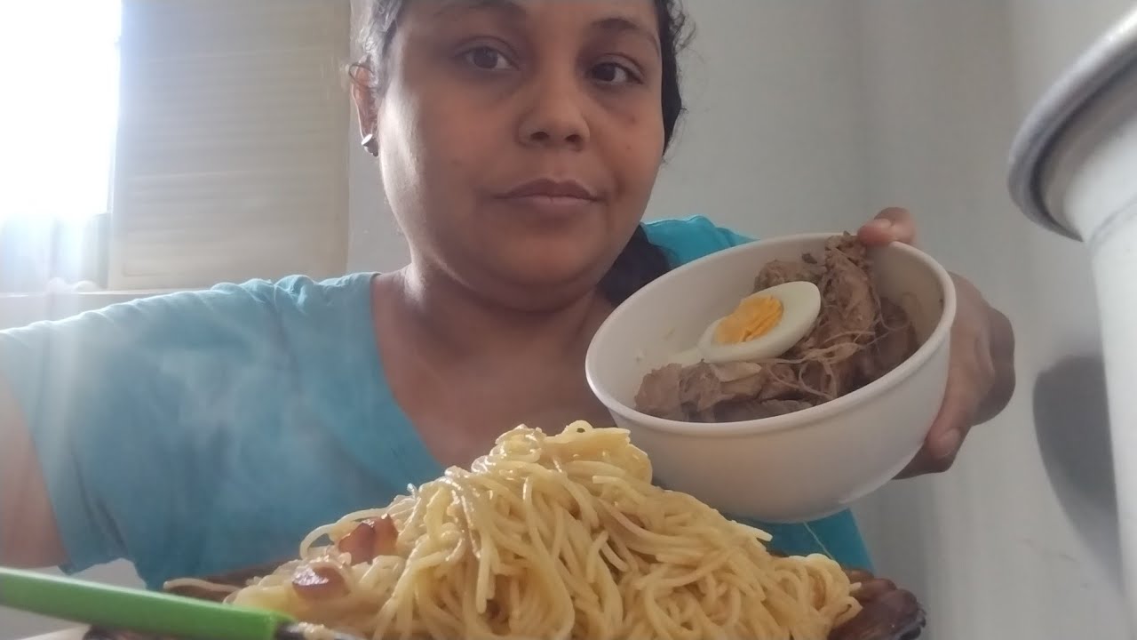 MUKBANG| VLOG #mukbang pernil macarrão ovo cozido verduras