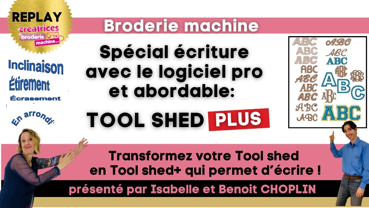 LIVE logiciel de broderie machine  Tool Shed PLUS : écriture professionnelle