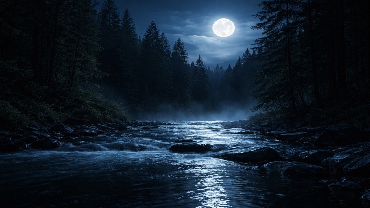 BLACK SCREEN Nature Escape River Flow For Sleep (9 HOURS) 💧 No Light, Pure Water Sounds