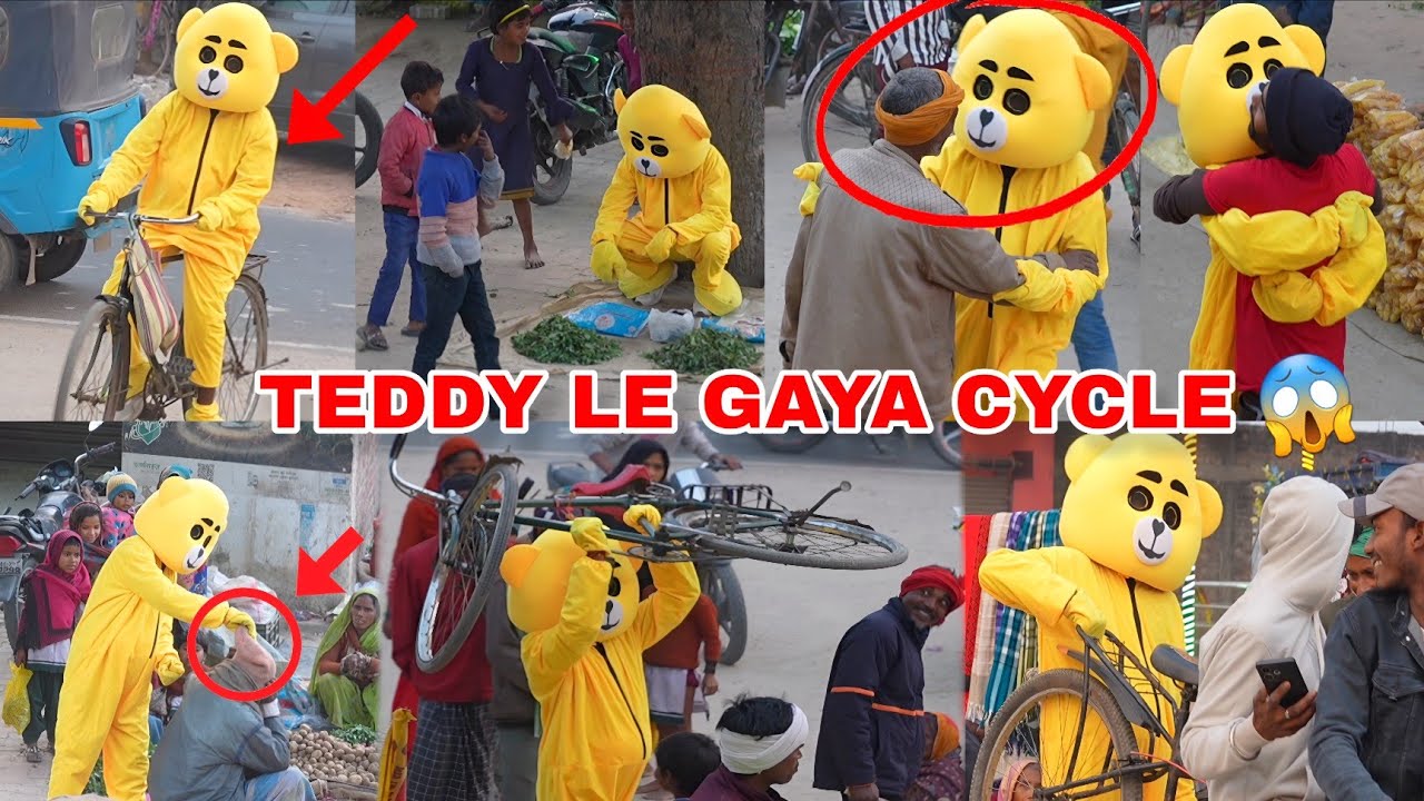 Teddy Bear Ne Market Mein Cycle Utha Li 😱 | Public Funny Reaction 😂