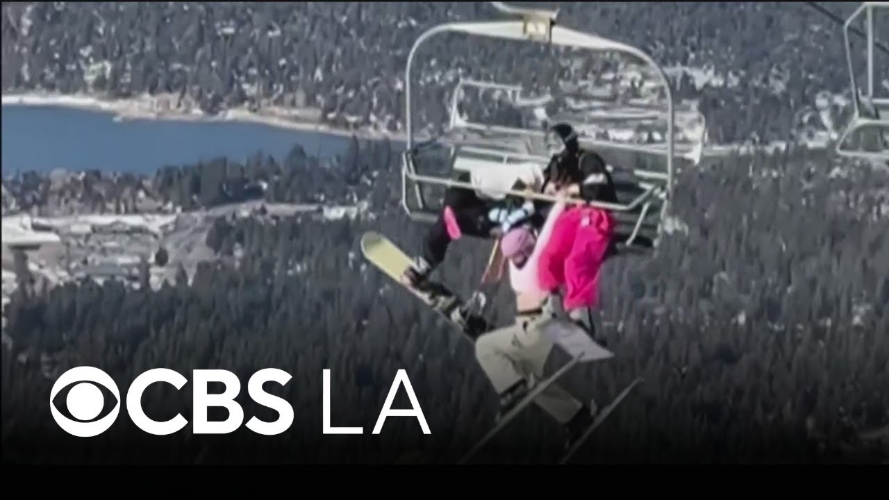Big Bear skier hangs onto ski lift after slipping below safety bar