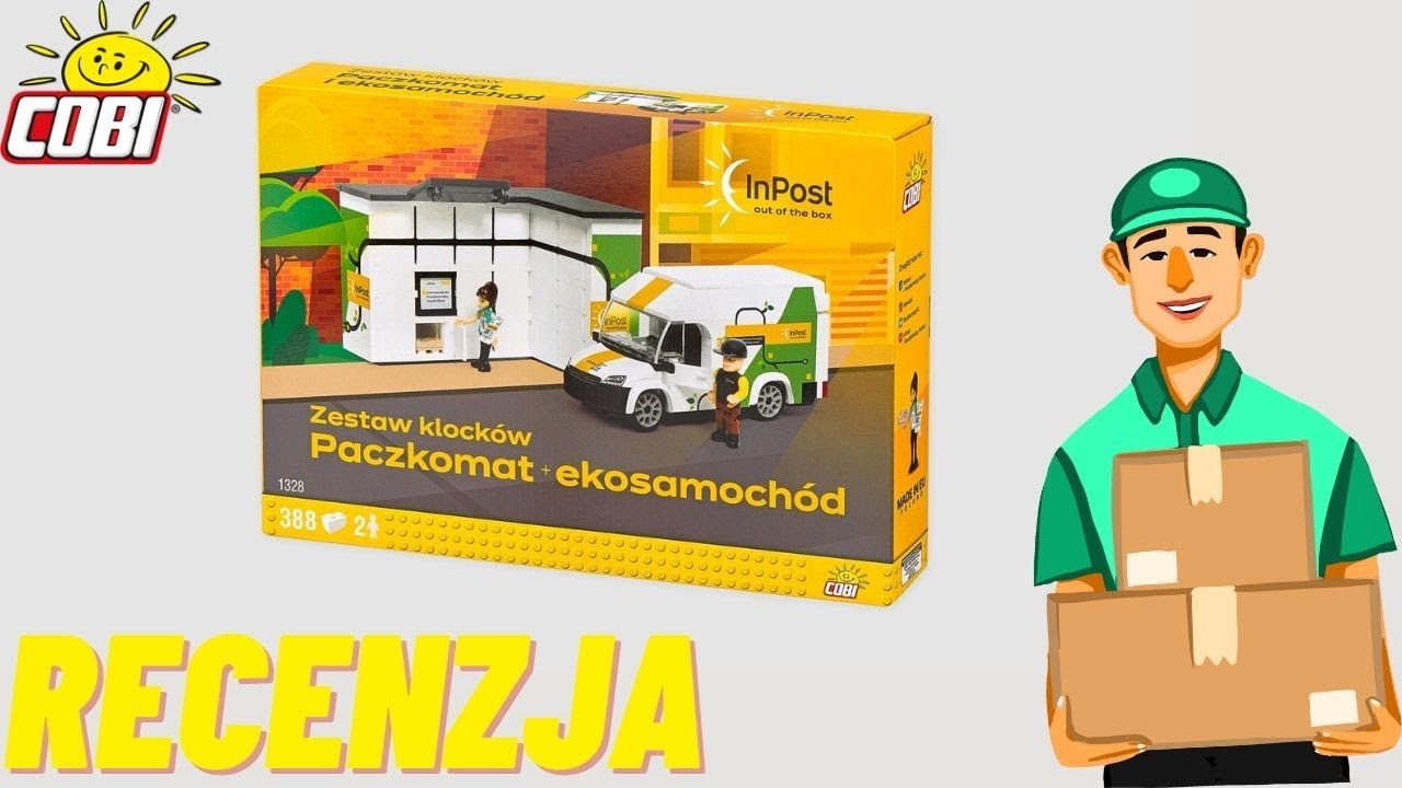 Moje pierwsze klocki Cobi! Paczkomat Inpost z samochodem eko (1328)