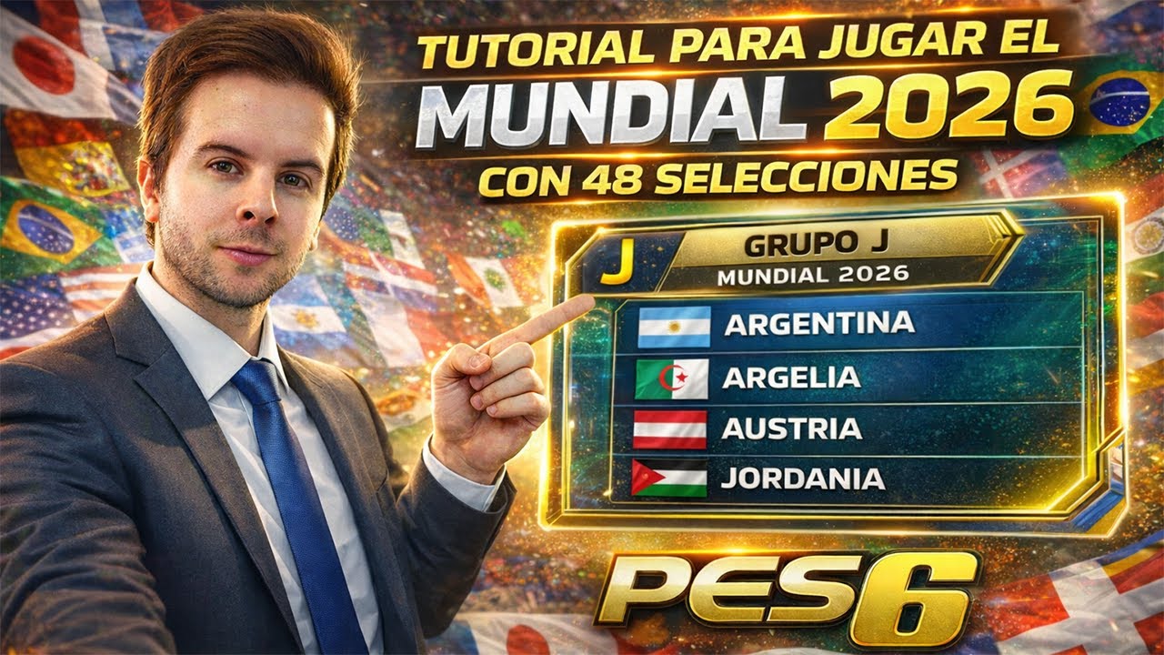 ✅ Tutorial para jugar el *MUNDIAL 2026* con 48 Selecciones en PES 6 ⚽