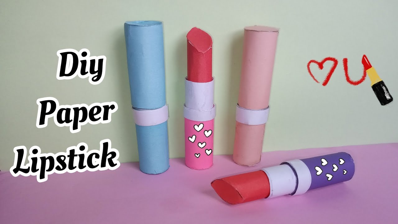 How to make paper Lipstick/diy paper craft/origami craft paper Lipstick