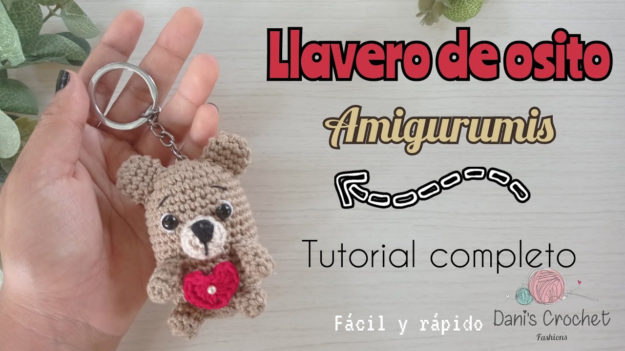 llavero de osito AMIGURUMIS 🐻❤️ | Tutorial completo