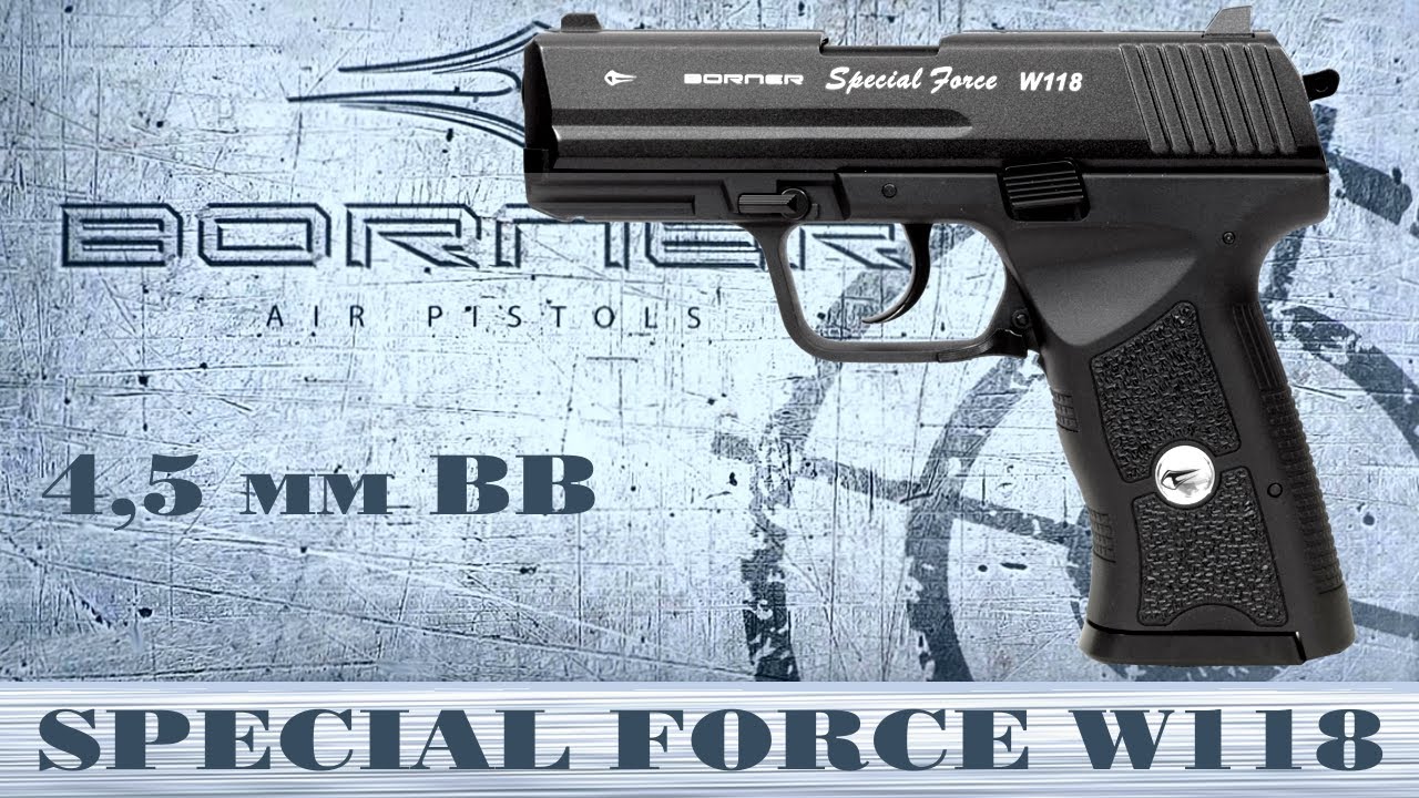 Обзор пневматического пистолета Borner Special Force W118 калибр 4,5 мм, BB, разборка, отстрел