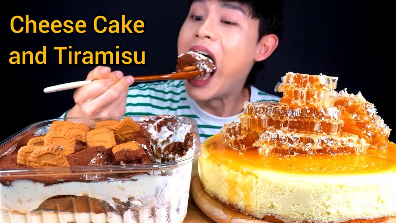 ASMR Eating Cheese Cake with Honey and Tiramisu @Bonggil #viral #eatingshow #mukbang #youtube #asmr 