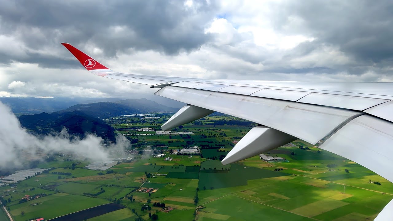 Stunning Afternoon Landing in Bogotá – Turkish Airlines Airbus A350