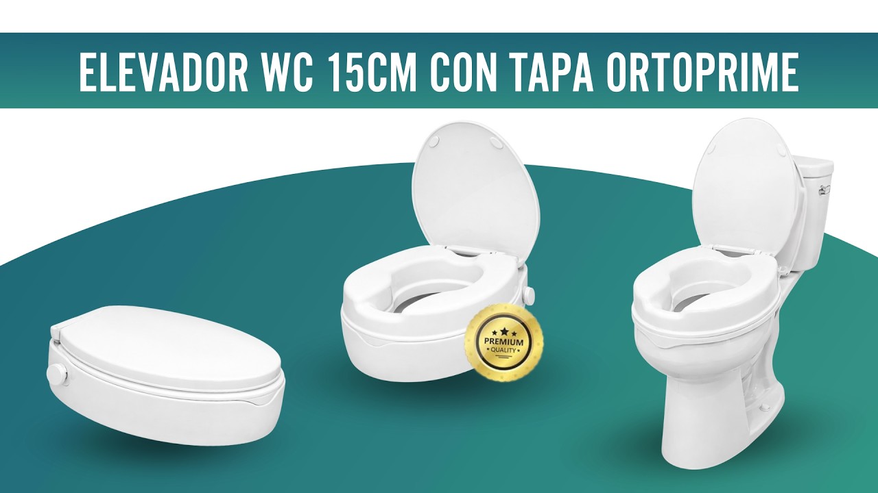 OrtoPrime Elevador WC Adultos 15 cm con Tapa | Alzador Inodoro Universal