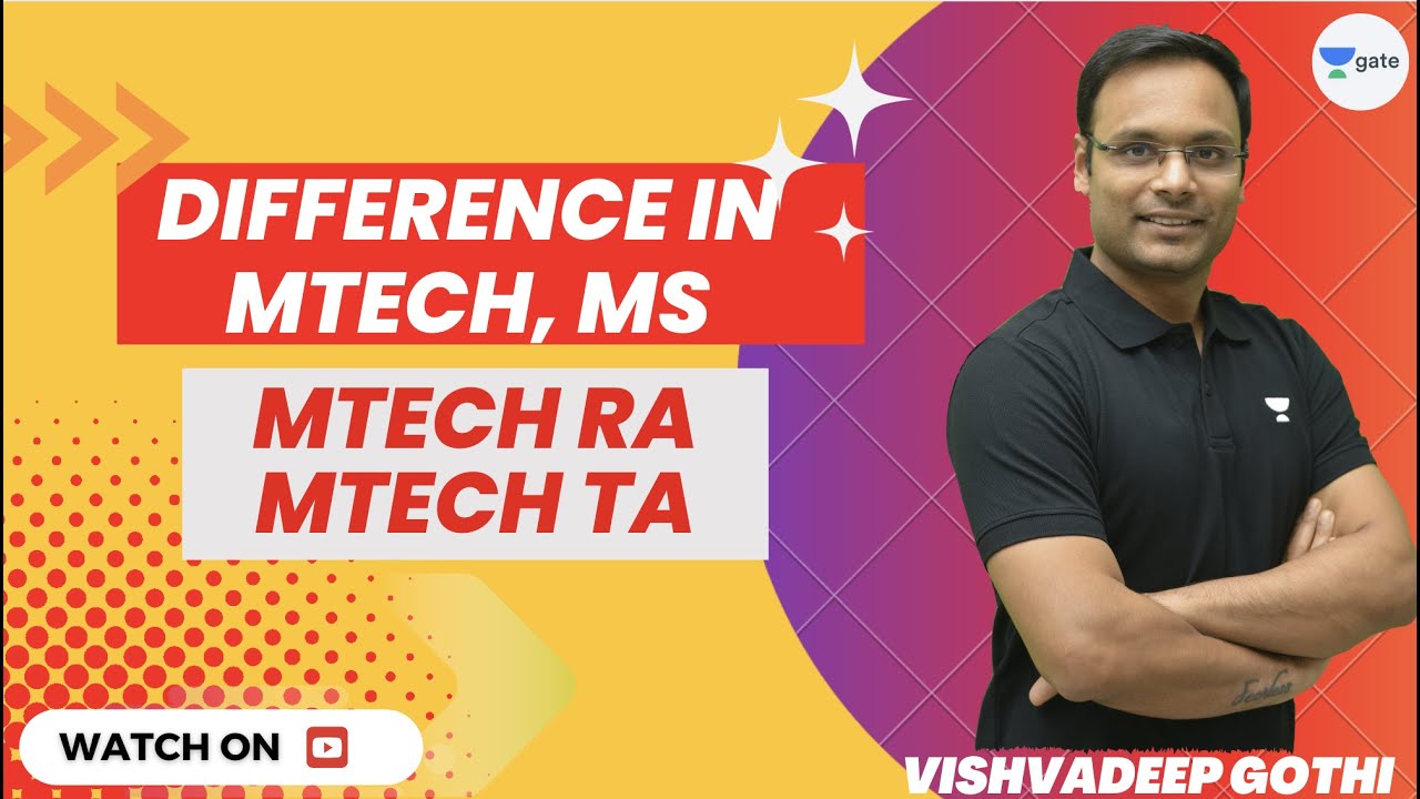 Difference in Mtech, MS, MTech RA MTech TA | Must Watch | Vishvadeep Gothi