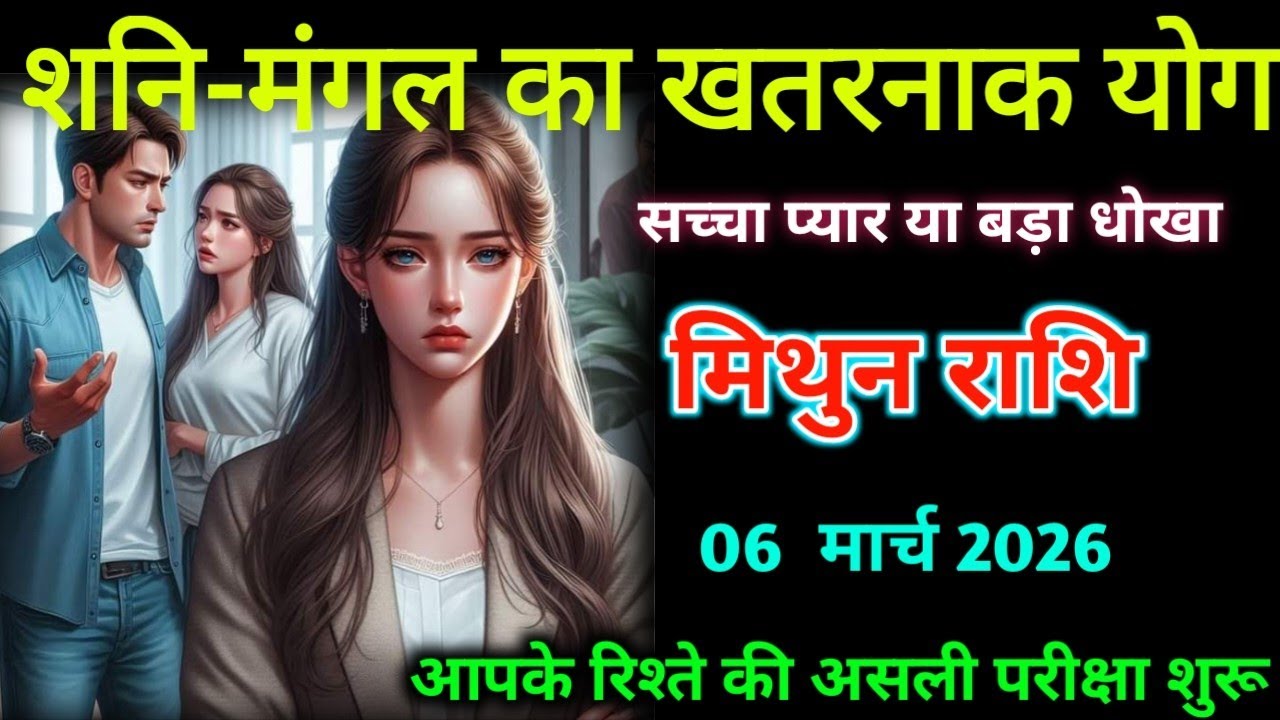 मिथुन लव राशिफल | 06 मार्च 2026| शनि मंगल का खतरनाक योग| Mithun Rashifal |