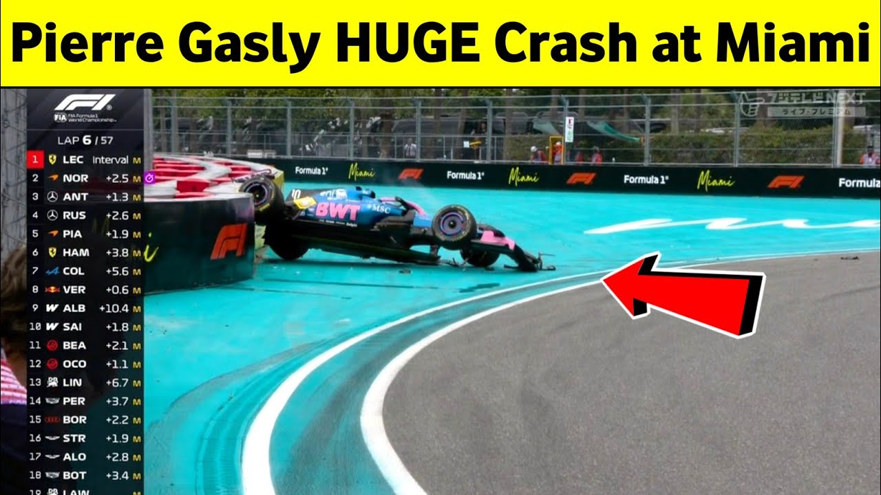 Pierre Gasly HUGE Crash at Miami GP 2026, Pierre Gasly Car Carsh Today, Formula 1 Race Today