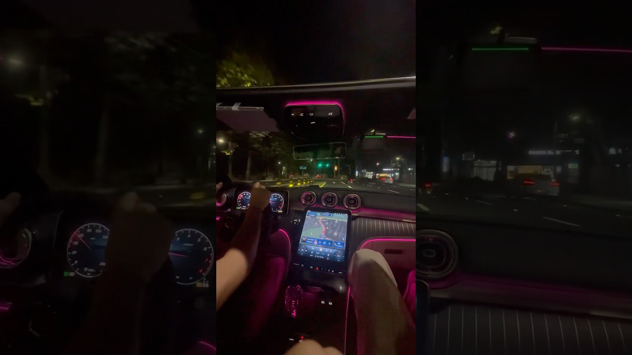 Mercedes CLE450 Cabriolet drive at late night in Seoul. (벤츠 CLE450 카브리올레 드라이브)