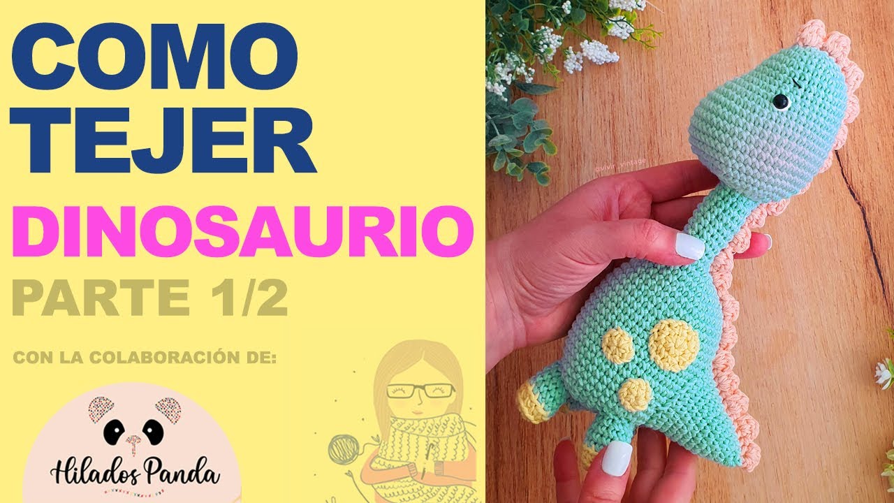 🧶 Como tejer un dulce DINOSAURIO - AMIGURUMI Tutorial - Paso a paso a crochet PARTE 1 ENG SUBS