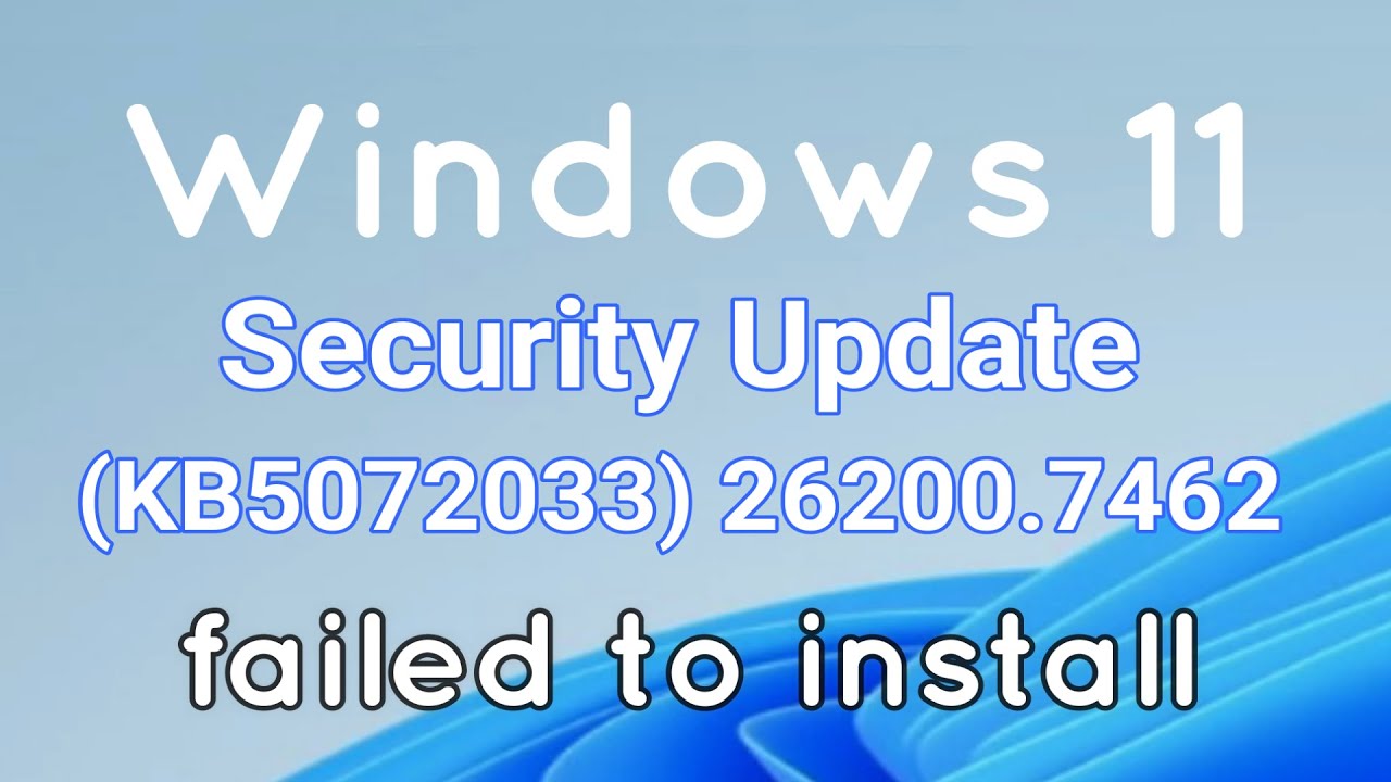 Не удалось установить обновление безопасности 2025-12 (KB5072033) 26200.7462 на Windows 11. Испра...