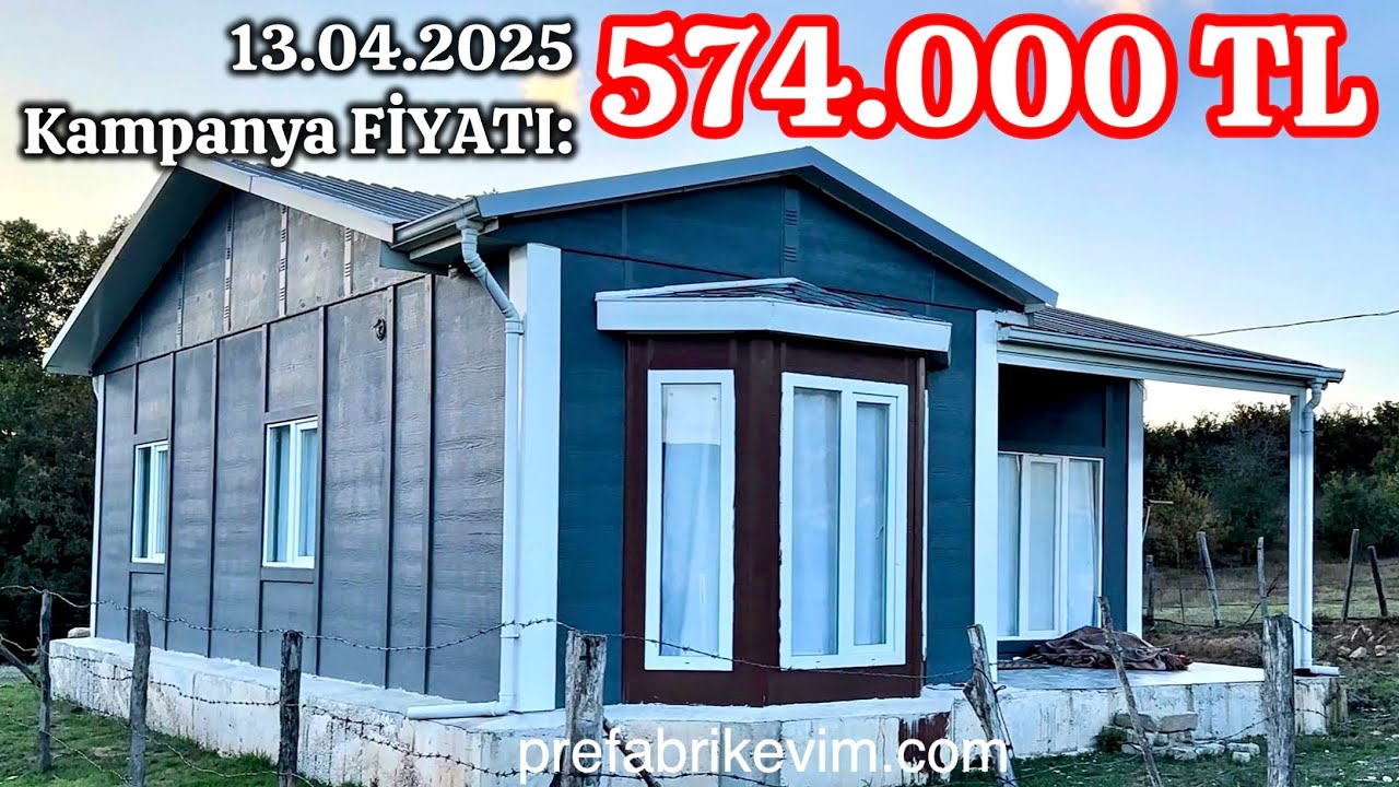 EN UYGUN FİYATLISI - 575.000 TL (13 Nisan 2025 fiyatıdır) PREFABRİK 2 oda 1 salon EV TURU VE FİYATI