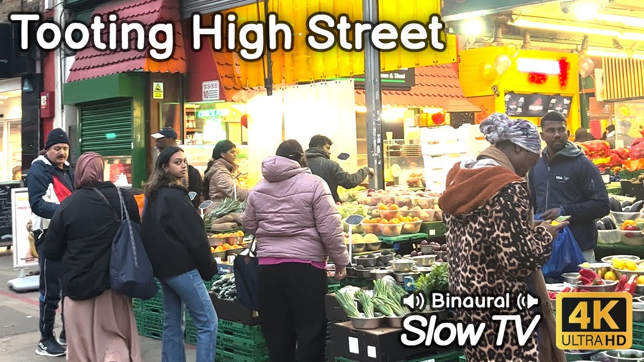 Let's Walk Along Tooting High St, London - Slow TV