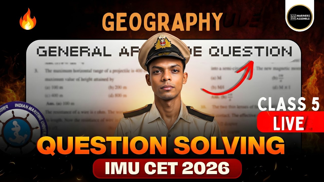 IMU CET 2026 LIVE | Geography Question Solving | Class 5 | Full Concept + PYQs #imucet