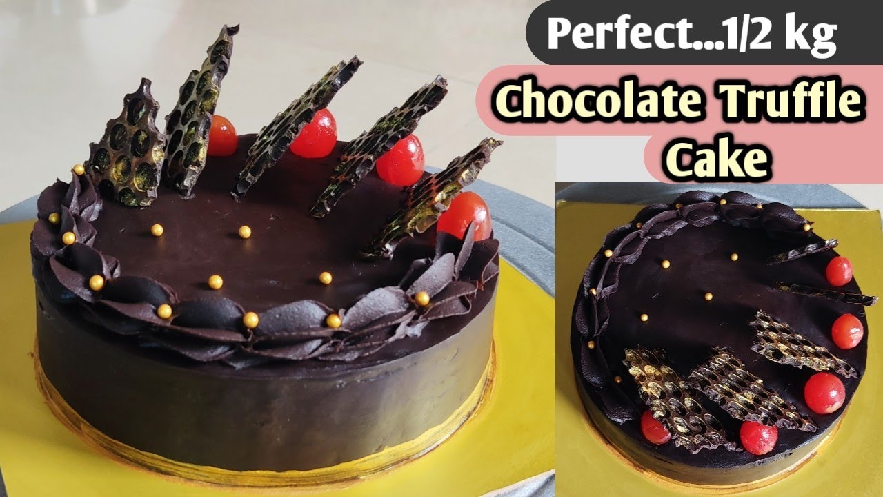 सोप्या finishing tips सोबत Chocolate Truffle Cake | Chocolate truffle cake recipe |by VanjariSisters