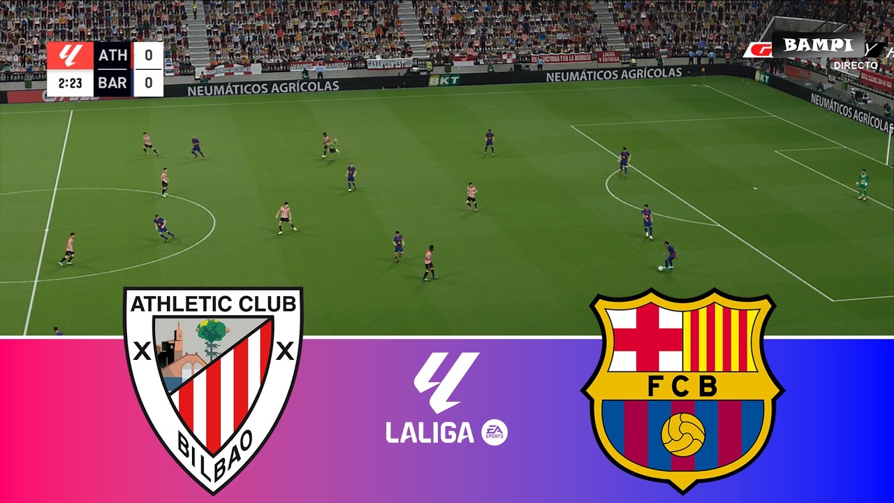Athletic Bilbao vs Barcelona - La Liga EA Sports 2026 / Full Match All Goals / PES 21 Gameplay