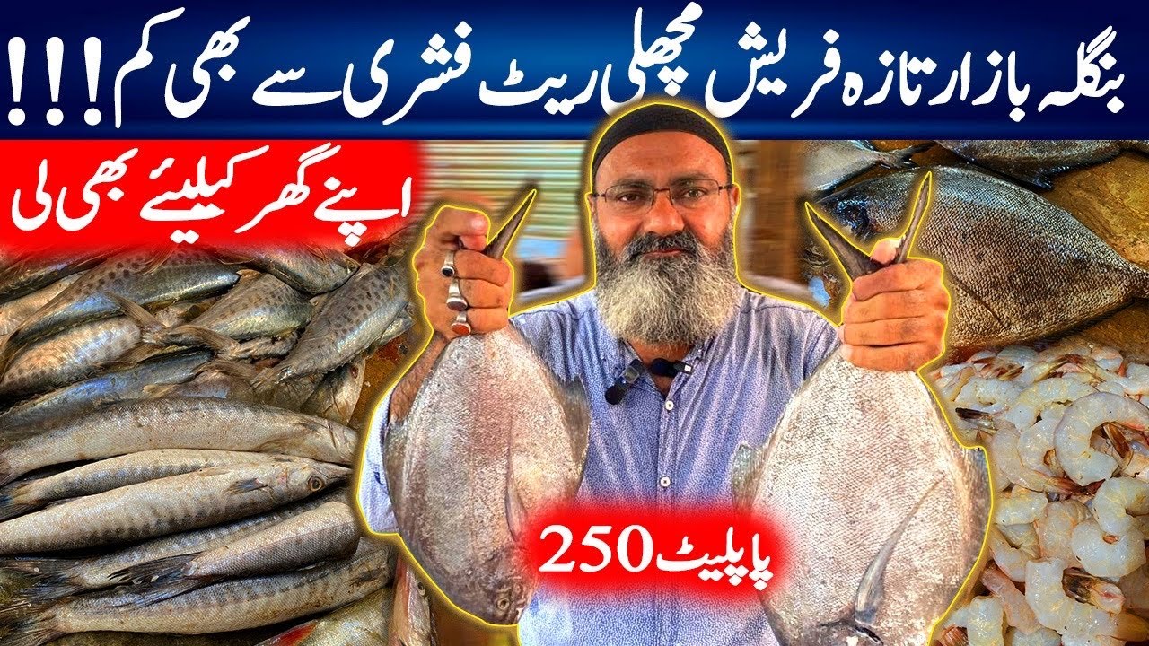 Bangla Bazar Orangi Town Fish Market | Whole Sale Taza Machli Bazar Karachi | Sufaid Pamplet Fish250